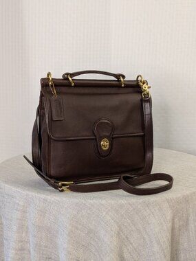 Vintage Coach Willis Crossbody Bag Mahogany Brown Leather Turnlock